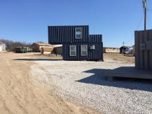 20' Shipping container cargo unit storage box open doors standard lock box custom horse barn home tiny home office stacked containers modified container